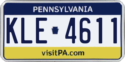 PA license plate KLE4611