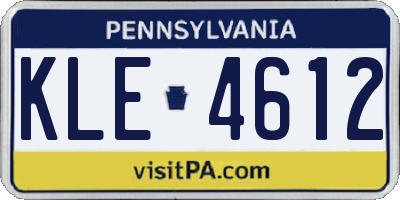 PA license plate KLE4612