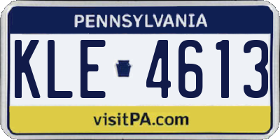PA license plate KLE4613