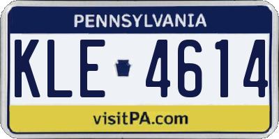 PA license plate KLE4614