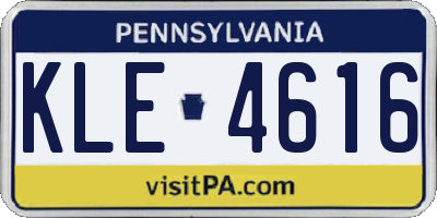 PA license plate KLE4616