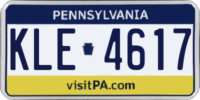 PA license plate KLE4617