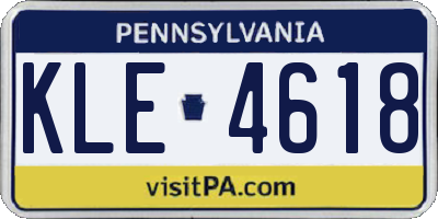 PA license plate KLE4618