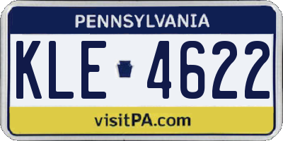 PA license plate KLE4622