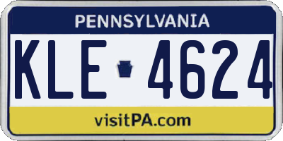 PA license plate KLE4624