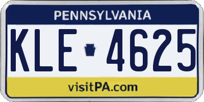 PA license plate KLE4625