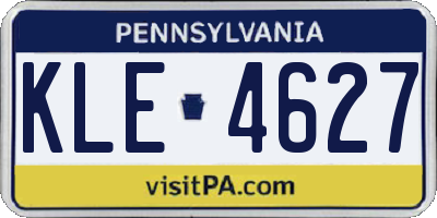PA license plate KLE4627