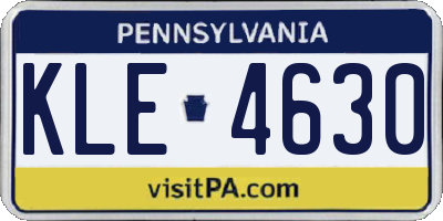 PA license plate KLE4630
