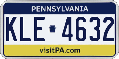 PA license plate KLE4632