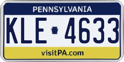 PA license plate KLE4633