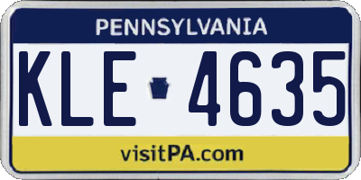 PA license plate KLE4635