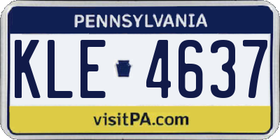 PA license plate KLE4637