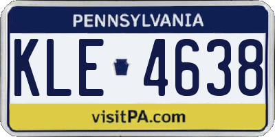 PA license plate KLE4638