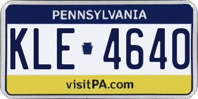 PA license plate KLE4640