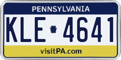 PA license plate KLE4641