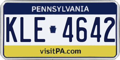 PA license plate KLE4642