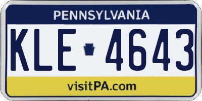 PA license plate KLE4643