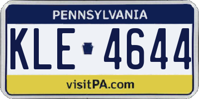 PA license plate KLE4644