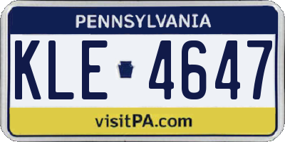 PA license plate KLE4647