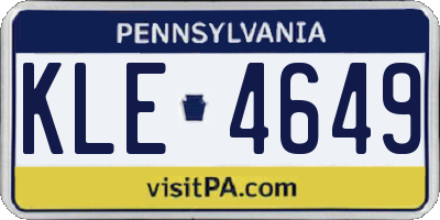 PA license plate KLE4649