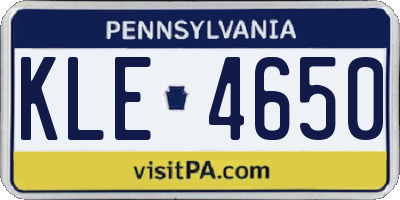 PA license plate KLE4650