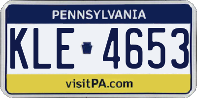 PA license plate KLE4653