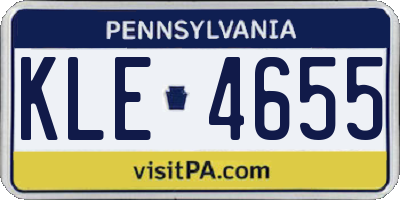 PA license plate KLE4655