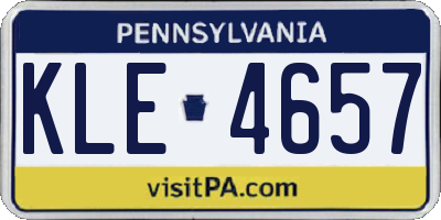 PA license plate KLE4657