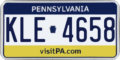 PA license plate KLE4658