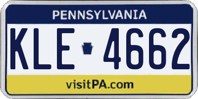 PA license plate KLE4662
