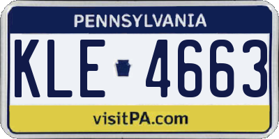 PA license plate KLE4663