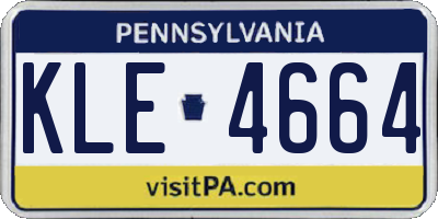 PA license plate KLE4664