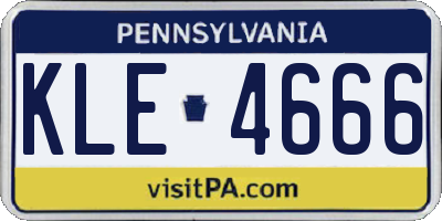 PA license plate KLE4666