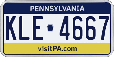 PA license plate KLE4667
