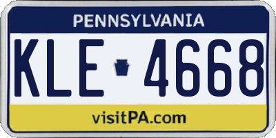 PA license plate KLE4668
