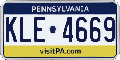 PA license plate KLE4669