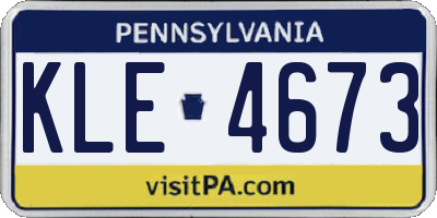 PA license plate KLE4673