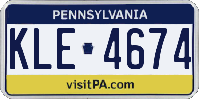 PA license plate KLE4674