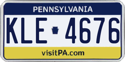 PA license plate KLE4676
