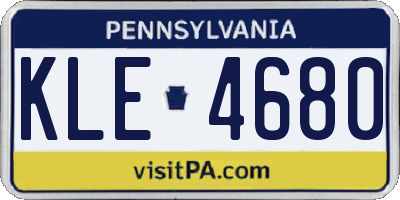 PA license plate KLE4680