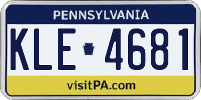 PA license plate KLE4681