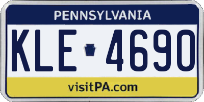 PA license plate KLE4690