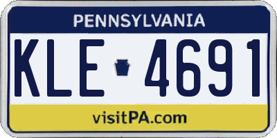 PA license plate KLE4691