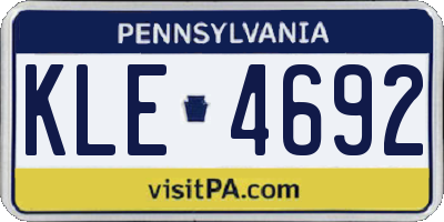 PA license plate KLE4692