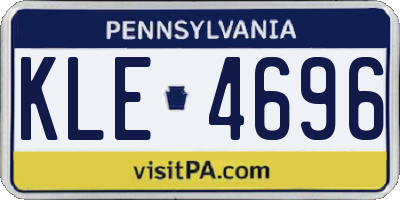 PA license plate KLE4696