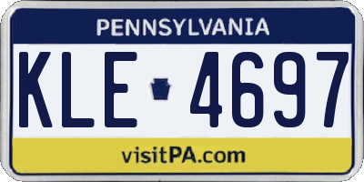 PA license plate KLE4697