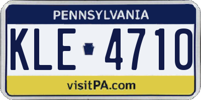 PA license plate KLE4710