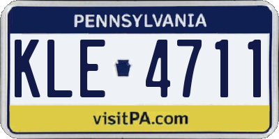 PA license plate KLE4711