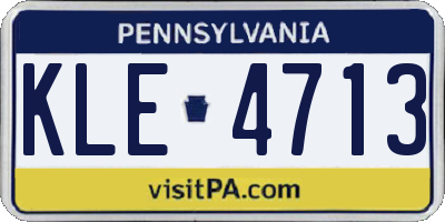 PA license plate KLE4713