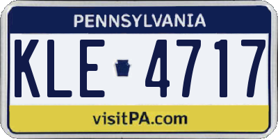 PA license plate KLE4717